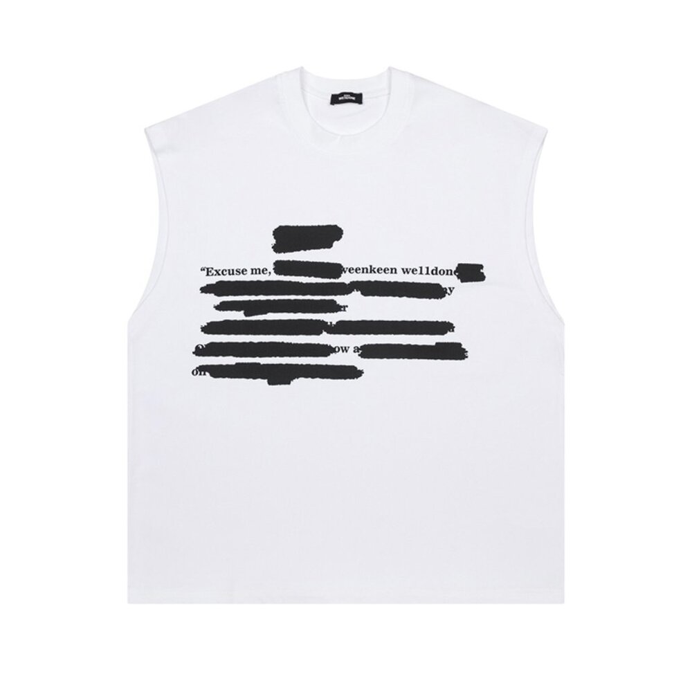 We11done Pure Cotton Loose White Vest